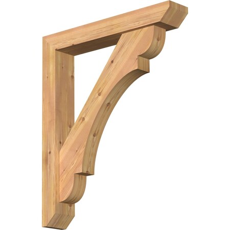 Ekena Millwork Olympic Slat Smooth Bracket w/ Offset Brace, Western Red Cedar, 5 1/2"W x 32"D x 38"H BKT0604X32X38OLY06SWR